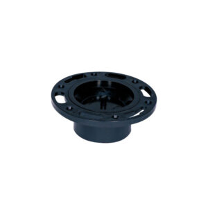 Bride femelle de toilette ajustable ABS avec bouchon - 4" x 3" - couleur : noir
