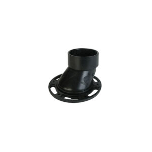 Bride femelle de toilette souple ajustable décentré ABS - 4" x 3" - couleur : noir