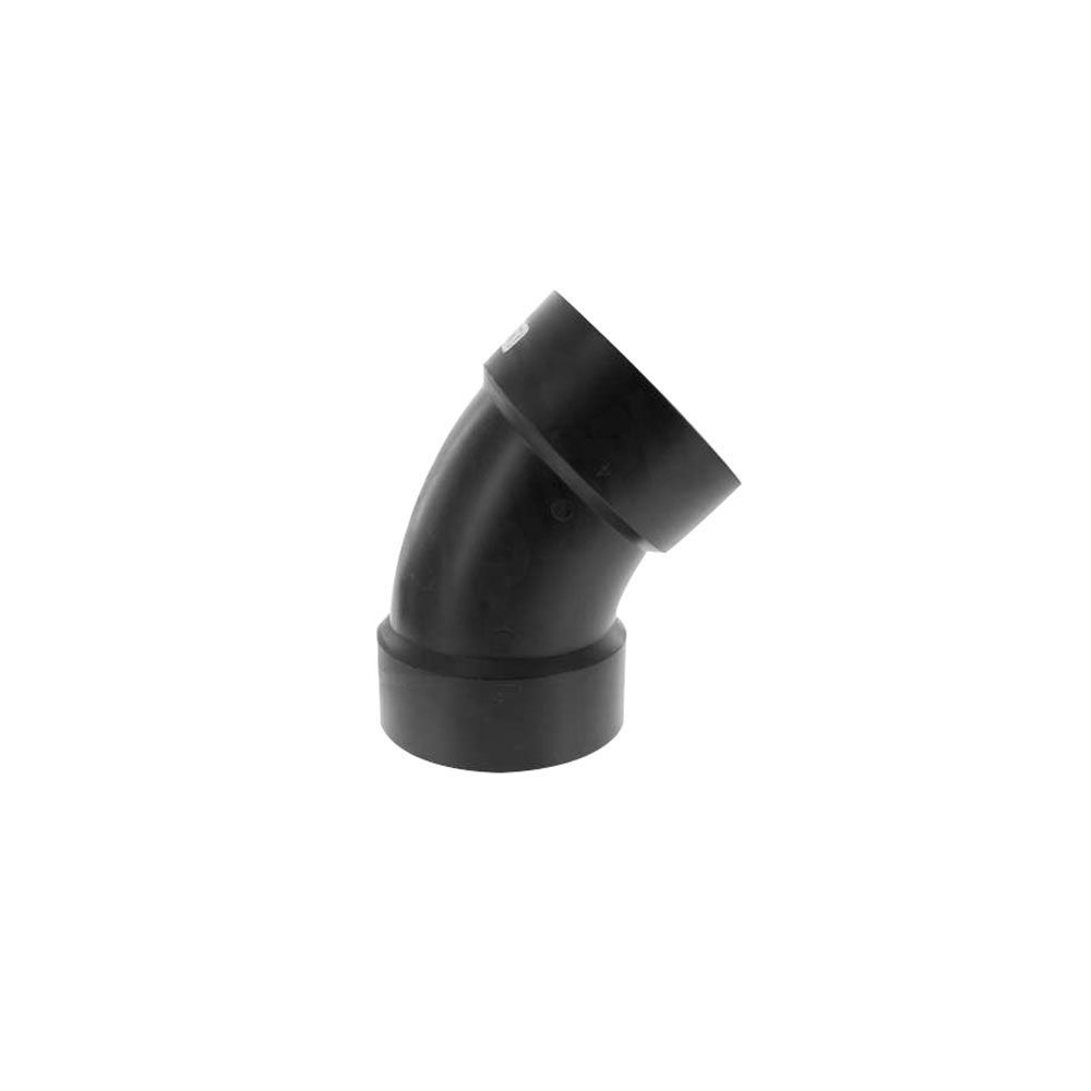 BOW Coude long femelle à 45 degré ABS - 4" - couleur : noir