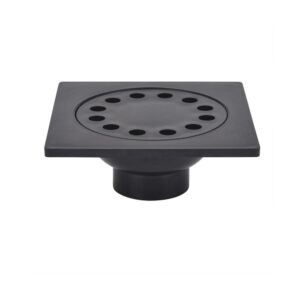 Drain de siphon cloche ABS de 1 1/2" ou 2" - dessus de 6" x 6" - couleur : noir
