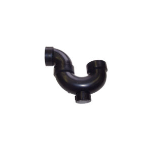 Siphon en «P» avec bouchon de vidange ABS - 1 1/2" - couleur : noir