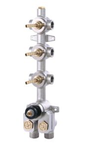 TURBO vanne thermostatique plaqué nickel laiton massif 1/2''F et 3/4''M avec 3 v