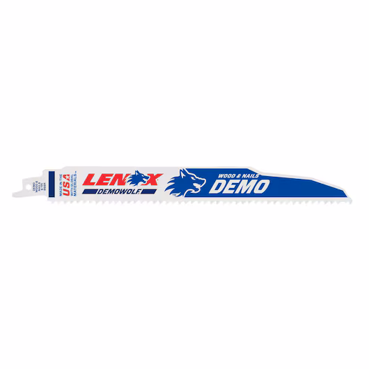 LENOX Lames de scie alternative DEMOWOLF WAVE EDGE pour démolition, bi-métal, 9 po, 6 TPI, paquet de 5